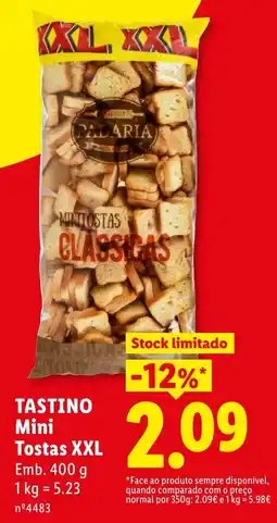 Lidl Tastino mini tostas xxl promoção