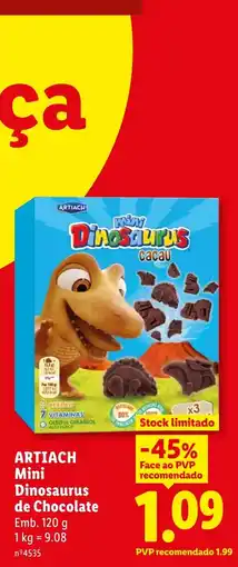 Lidl Artiach mini dinosaurus de chocolate promoção