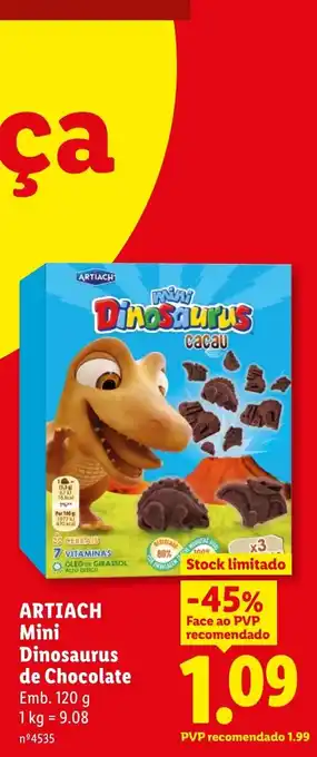 Lidl Artiach mini dinosaurus de chocolate promoção