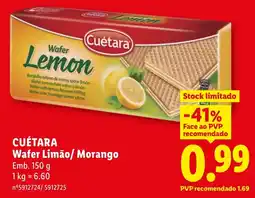 Lidl Cuétara wafer limão / morango promoção