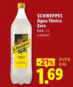 Lidl Schweppes Água Tónica Zero promoção