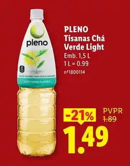 Lidl Pleno Tisanas Chá Verde Light promoção