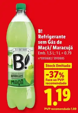 Lidl B! refrigerante sem gás de maçã/ maracujá promoção
