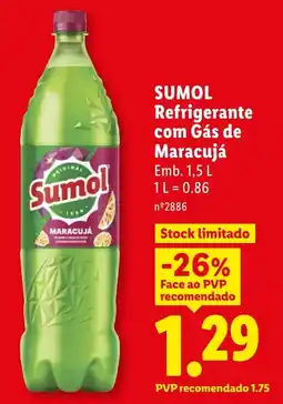 Lidl Sumol refrigerante com gás de maracujá promoção