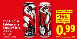 Lidl Coca-Cola Refrigerante Regular/Zero promoção