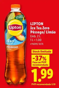 Lidl Lipton ice tea zero pêssego/limão promoção