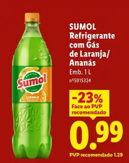Lidl Sumol refrigerante com gás de laranja/ananas promoção