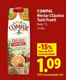 Lidl Compal nectar clássico tutti frutti promoção