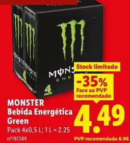 Lidl Monster bebida energética green promoção