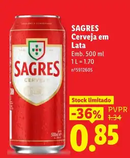 Lidl Sagres cerveja em lata promoção