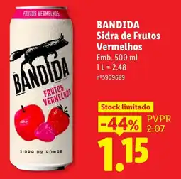 Lidl Bandida sidra de frutos vermelhos promoção