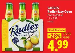 Lidl Sagres radler natur limão promoção