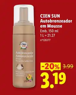 Lidl Cien sun autobronzeador em mousse promoção