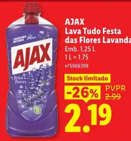 Lidl ajax lava tudo festa das flores lavanda promoção