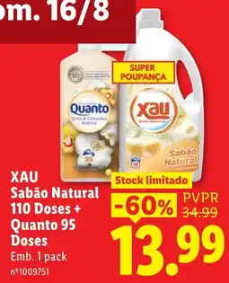 Lidl Xau sabão natural + quanto 95 doses promoção