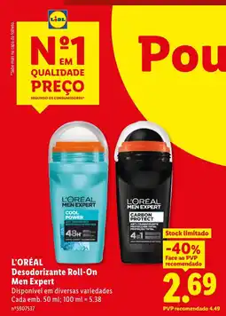 Lidl L'Oréal Desodorante Roll-On Men Expert promoção