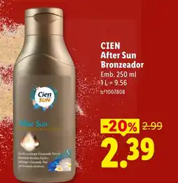 Lidl Cien After Sun Bronzeador promoção