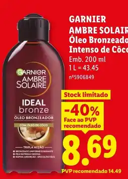 Lidl garnier ambre solaire ideal bronze óleo bronzeador promoção