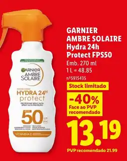 Lidl garnier ambre solaire hydra 24h protect promoção