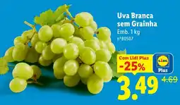 Lidl Uva Branca sem Grainha promoção