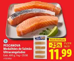 Lidl Pescanova medalhões de salmão ultracongelados promoção