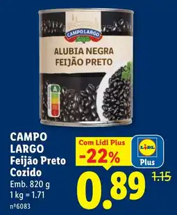 Lidl Campo Largo feijão preto cozido promoção
