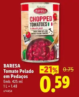 Lidl Baresa Tomate Pelado em Pedaços promoção