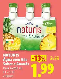 Lidl Naturis Água com Gás Sabor a Ananás promoção