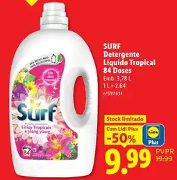 Lidl Surf Detergente Líquido Tropical promoção