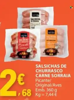 E.Leclerc Salsichas de churrasco carne sorraia promoção