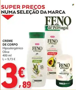 E.Leclerc creme de corpo hipoalergénico oliva feno de portugal promoção