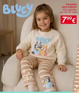 kik Camisola para criança Bluey promoção