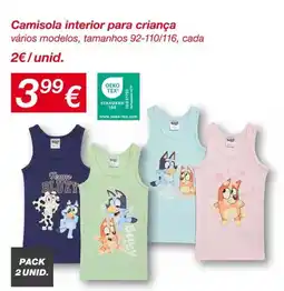 kik Camisola interior para criança promoção