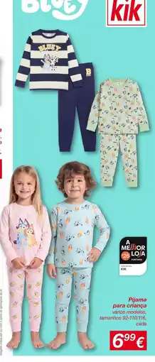 kik Pijama para criança promoção