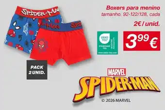Boxers para menino spider-man