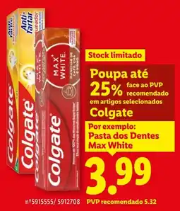 Lidl Pasta dos Dentes Max White promoção