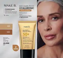 O Boticário Base líquida protetora com ácido hialurónico fps 50+, promoção