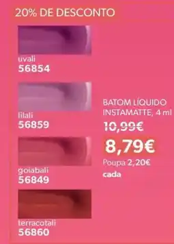 O Boticário Batom líquido instamatte, promoção