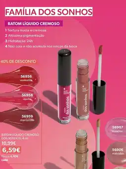 O Boticário Batom líquido cremoso dos sonhos, promoção