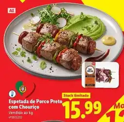 Lidl com - espetada de porco preto com chourico promoção