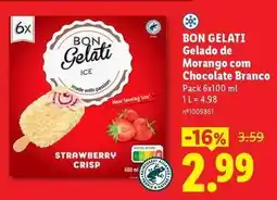 Lidl Gelado de morango com chocolate branco promoção