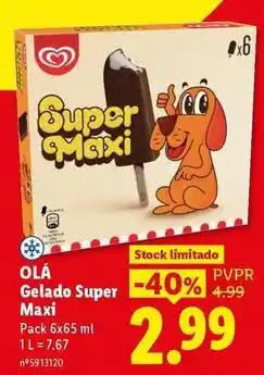 Lidl Gelado super maxi promoção