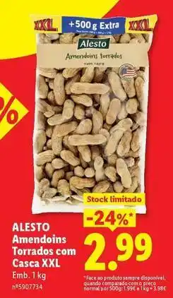 Lidl Alesto - amendoins torrados com case xxl promoção