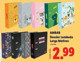 Lidl Ambar - dossier lombada larga motivos promoção