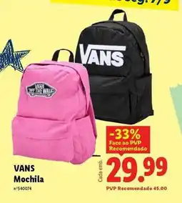 Lidl Vans - mochila promoção