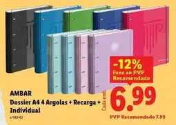 Lidl Ambar - dossier a4 4 argolas + recargab individual promoção