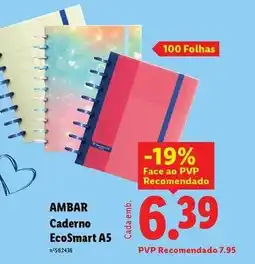 Lidl Ambar - caderno ecosmart a5 promoção