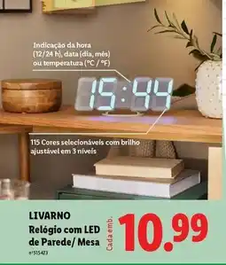 Lidl Dia - relógio com led de parede/ mesa promoção