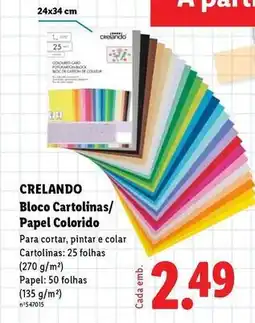 Lidl Bloco carotinas/ papel colorido promoção