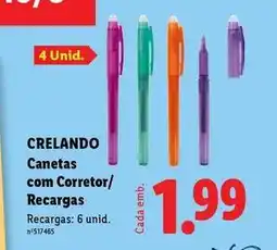 Lidl com - canetas com corretor/ recargas promoção